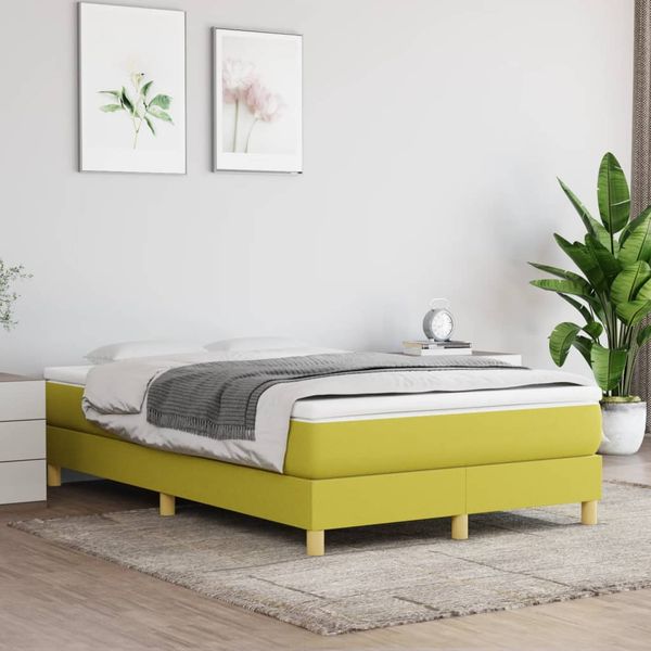 vidaXL Posteľný rám s boxspringom zelená 120x200 cm látka