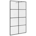 vidaXL Sprchová zástena s priehľadným ESG sklom 115x195 cm čierna