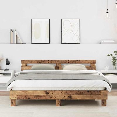 vidaXL Rám postele Staré drevo 203 x 185 x 70 cm Kompozitné drevo