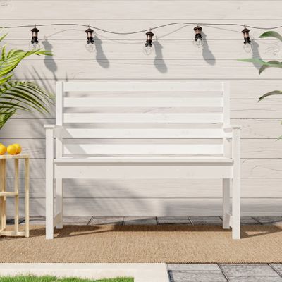 vidaXL Záhradná lavica biela 109x48x91,5 cm masívna borovica