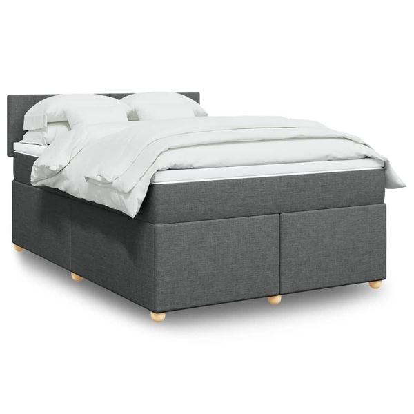 vidaXL Boxspring posteľ s matracom tmavosivá 160x200 cm látka