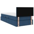 vidaXL Postel s úložným prostorem a matrací Modrá 100 x 200 cm Zamat