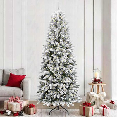 vidaXL Umelý vianočný stromček Biela 240 cm PVC a plast a oceľ a PE