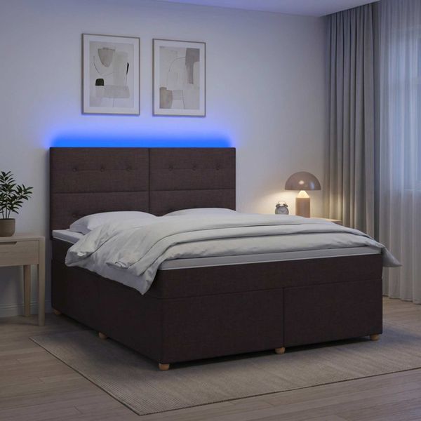 vidaXL Posteľ boxspring s matracom Tmavohnedá 160 x 200 cm Látka