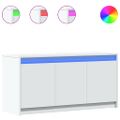 vidaXL TV stolík s LED biely 100x34x50 cm kompozitné drevo