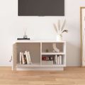 vidaXL TV skrinka biela 70x34x40 cm borovicový masív