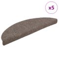 vidaXL Schodové rohože, samolepiace, 5 ks, 56x17x3 cm, béžové, polkruhové