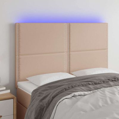 VidaXL Čelo postele kapučínové 144x5x118/128 cm umelá koža