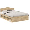 vidaXL Rám postele Sonoma dub 150 x 200 cm Masívne borovicové drevo