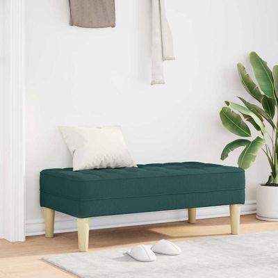 vidaXL lavička s vankúšom Tmavozelená 113 x 57 x 39 cm látka