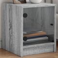 vidaXL Nočné skrinky so sklenenými dverami 2 ks sivé sonoma 35x37x42cm