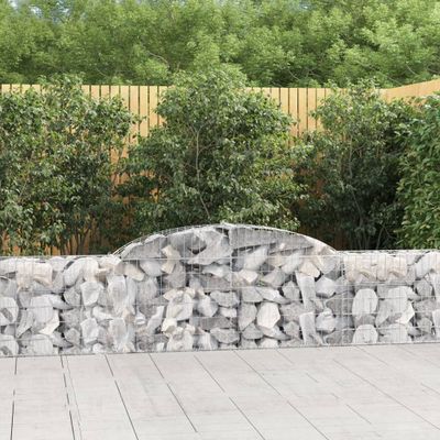 vidaXL Oblúkový gabionový kôš 6 ks 300x30x60/80 cm pozinkované železo
