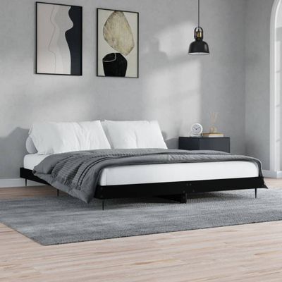 vidaXL Posteľný rám bez matraca Čierna 180x200cm kompozitné drevo