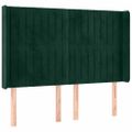 vidaXL Čelo postele s LED tmavozelené 147x16x118/128 cm zamat