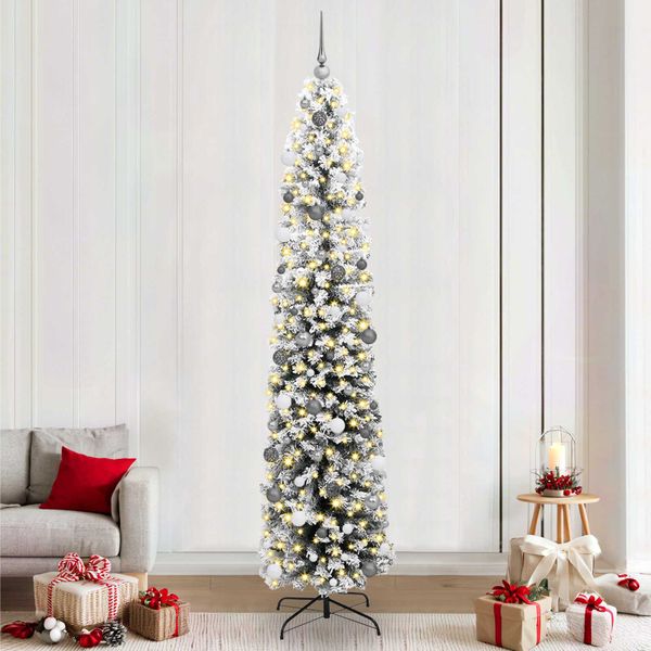 vidaXL Umelý vianočný stromček Zelená 240 cm PVC, oceľ a plast