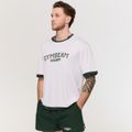 Tričko Oversized Varsity White - GymBeam, veľkosť S