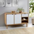 vidaXL Komoda OTTA, hnedo biela 114x43x73,5 cm, borovicový masív