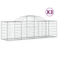 vidaXL Oblúkový gabionový kôš 3 ks 200x50x60/80 cm pozinkované železo