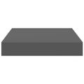 vidaXL Plávajúce nástenné police 4 ks, lesklé sivé 23x23,5x3,8cm, MDF