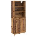 vidaXL Highboard Staré drevo 69,5 x 34 x 180 cm Kompozitné drevo