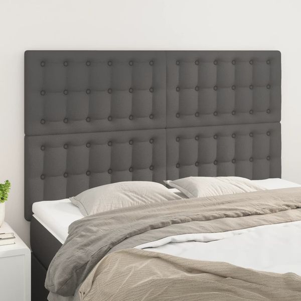 vidaXL Čelo postele sivé 144x5x118/128 cm umelá koža