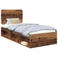vidaXL Rám postele Staré drevo 100 x 200 cm Masívne borovicové drevo