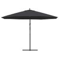 vidaXL Závesný záhradný slnečník, hliníková tyč 350 cm, čierny