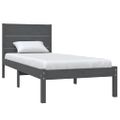 vidaXL Posteľný rám, sivý drevený masív 75x190 cm malé jednolôžko