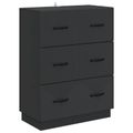vidaXL Zásuvkový kabinet Čierna 66 x 34,5 x 87 cm Kompozitné drevo