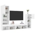 vidaXL 4-dielne TV nástenné skrinky s LED biele kompozitné drevo
