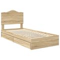 vidaXL Úložná posteľ Sonoma dub 90 x 200 cm Kompozitné drevo
