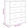 vidaXL Komoda so 4 zásuvkami 60x30,5x71 cm sivá sonoma