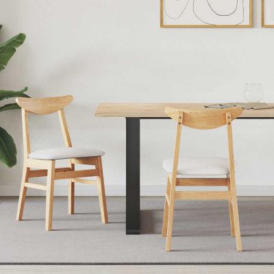 vidaXL Jedálenské stoličky 2 pcs Prírodná 42 x 47,5 x 81 cm