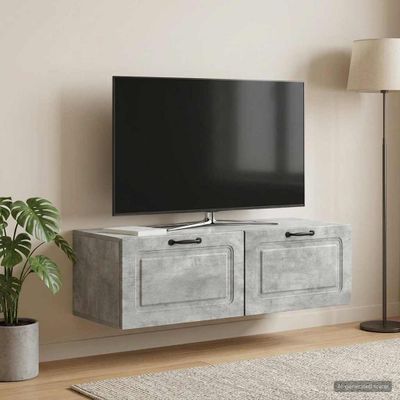 vidaXL Nástenná TV skrinka Nástenný Betónovo sivá 98 x 41 x 30 cm