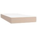 vidaXL Boxspring posteľ matrac a LED kapučínová 90x190 cm umelá koža
