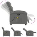 vidaXL Masážne kreslo s polohovacím mechanizmom, tmavosivá látka