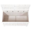vidaXL Záhradný úložný box biely 121x55x64 cm masívna borovica