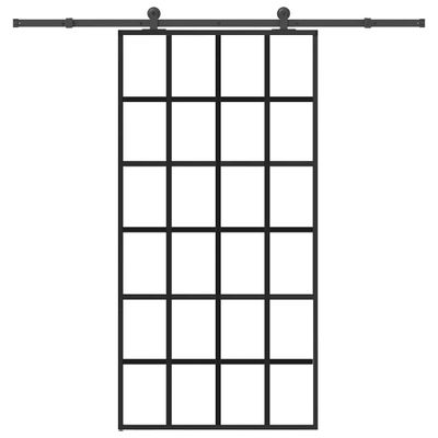 vidaXL Posuvné dvere s kovaním 102x205 cm ESG sklo a hliník