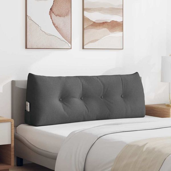 vidaXL Poduška na chrbát Tmavo šedá 120 x 24 x 50 cm látka