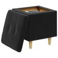 vidaXL Ottoman s Úložným Priestorom Čierny 40 x 40 x 45 cm Zamat