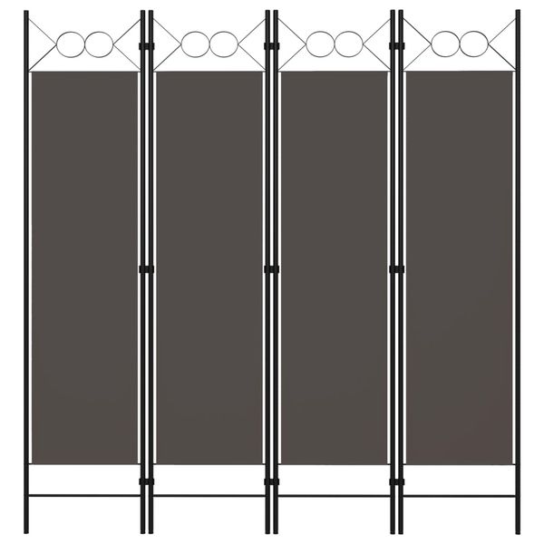 vidaXL Paraván so 4 panelmi, antracitový 160x180 cm