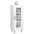 vidaXL Komoda biela 34,5x34x90 cm spracované drevo