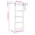 vidaXL Posuvné dvere ORKDAL 83 x 232 cm Borovicový masív Biela