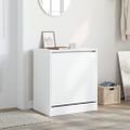 vidaXL Botník biely 60x42x69 cm kompozitné drevo