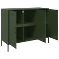vidaXL Komoda olivovozelená 100,5x39x79 cm oceľ