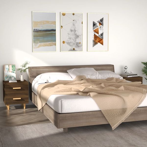 vidaXL Nočné stolíky 2 ks hnedý dub 40x35x47,5 cm