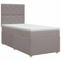 vidaXL Posteľ boxspring s matracom Sivohnedá 80 x 200 cm Látka