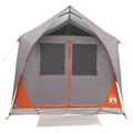 vidaXL Tunelový stan Šedá a oranžová Pre 8 osôb Polyester a oceľ
