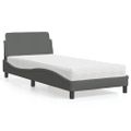 vidaXL Posteľ s matracom Dover tmavosivá 90x200 cm látka