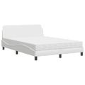 vidaXL Posteľ s matracom Dover biela 120x200 cm umelá koža